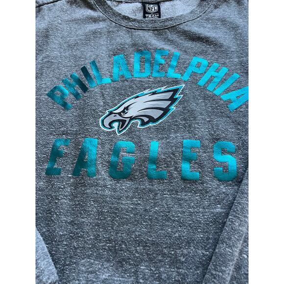 Philadelphia Eagles women’s gray crewneck sweatshirt metallic green Medium - Picture 1 of 4